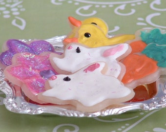 Silver Tray of Eight Easter Cookies for American Girl