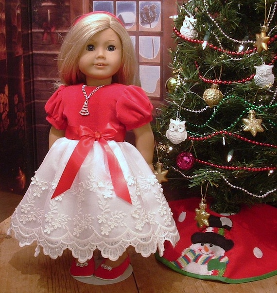 Red Velvet and Lace Special Occasion Dress Shoes and Headband for American Girl Dolls Etsy