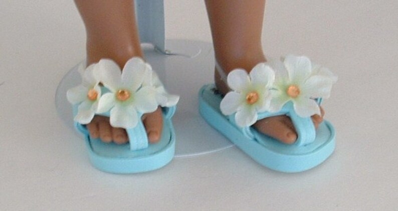 Blue Flowered Flip Flops - Etsy