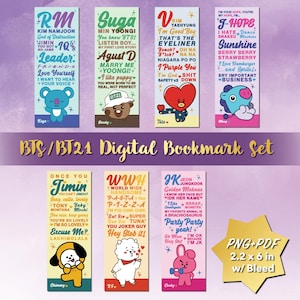 Bts Bookmark Printable - Etsy
