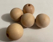 6 count 1 inch wood balls caps heads (A4)