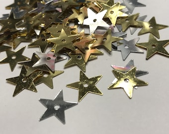 Silver or Multi Craft 5mm Sequins Miniature Stars Gold