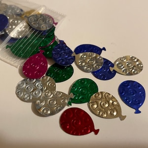 Embossed assorted color Balloon confetti , 10-15 mm (15)