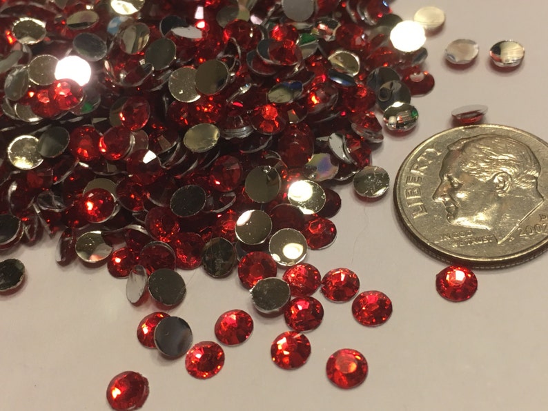 Smooth Red Rhinestone 100 Red Flat Back Rhinestone Beads, 4 Mm (S11) - Etsy
