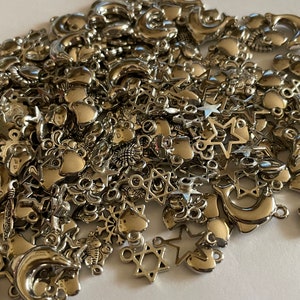 50 count assorted metal charm mix, about 10-15 mm (S7)
