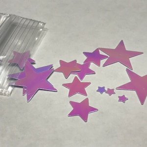 white multi shine star confetti mix , 3 - 17 mm (31)P