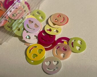 Shiny smiley face confetti mix, 10 mm (4)