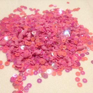 bag of vintage pink AB sequins, 4 mm (13)