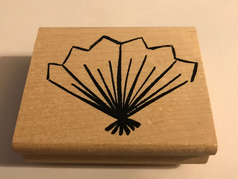 Large Fan design rubber stamp BB49 60 mm