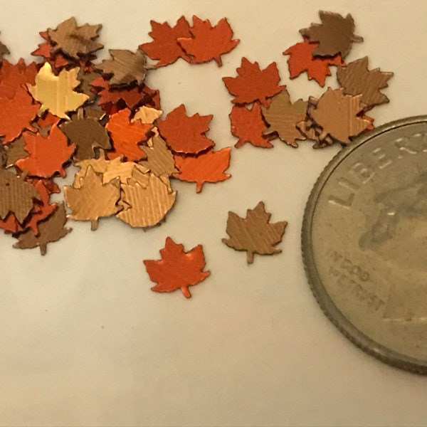 Tiny assorted Leaf confetti mix, 4mm (5)AC