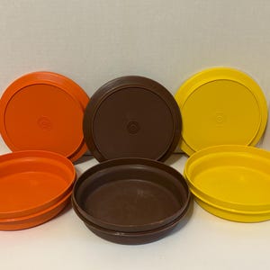Tupperware, 3 sets of Bowls and Lids, Vintage