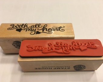 With all my Heart rubber stamp, 60 mm (BB4/13)