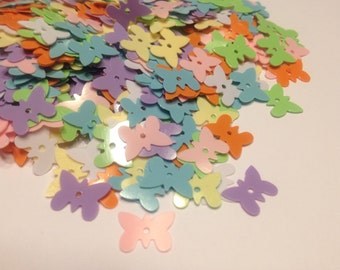 bright color plastic butterfly sequins / confetti, 10 mm (1)