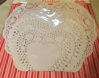 Heart Tissue Paper Doilies,4 Inch White ,40/pkg,valentine's Day