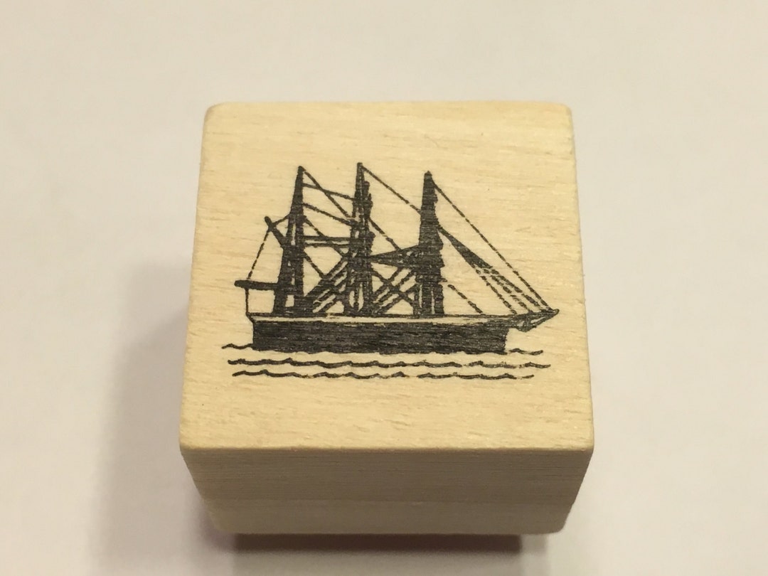 Small Ship Rubber Stamp 22 Mm BB4/19 Etsy