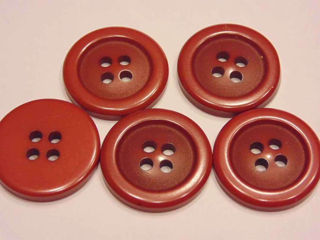 5 Brick Red Acrylic Buttons, 20 Mm (2) - Etsy