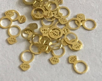20 count gold metal Ring nail charm , 3 x 6 mm (S11/8)