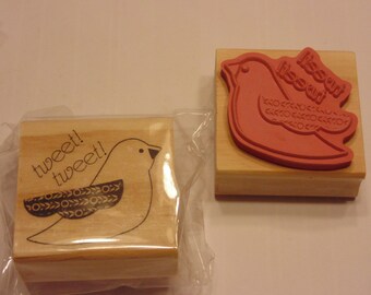 bird, tweet tweet, rubber stamp, 55 mm (HR1)