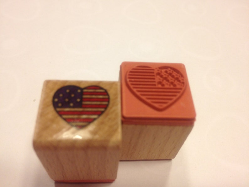 small Patriotic heart stamp, 15 mm BB4/5 image 1