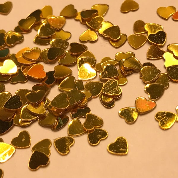 Tiny gold color heart confetti , 3 mm (37)C