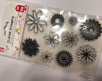 10 piece all kinds of flowers clear stamp set (CL10)