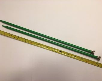 Tamaño 11, Agujas de tejer vintage de 8 mm, 14 pulgadas de largo (A2)