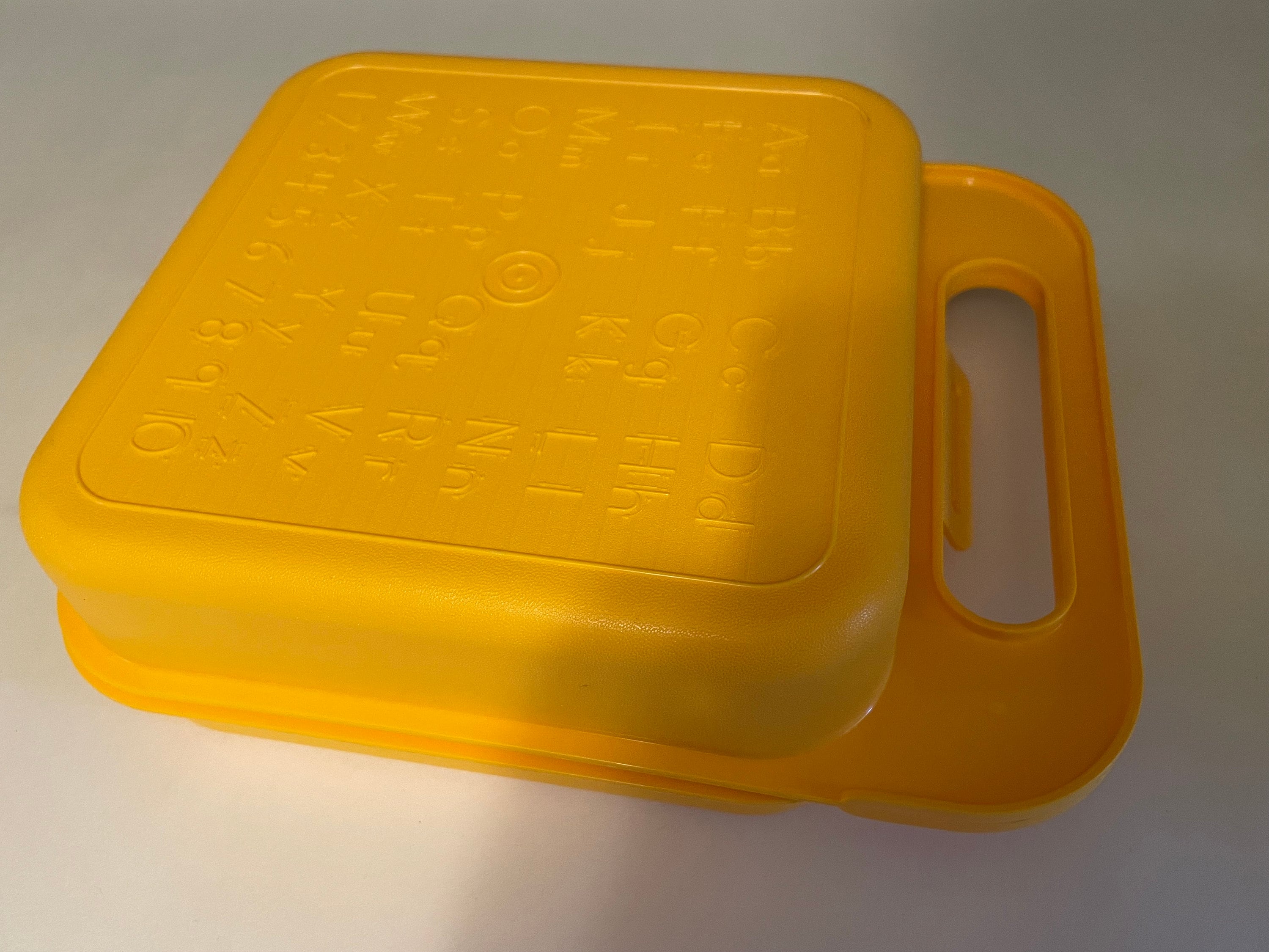 Vintage Tupperware Lunch Box Yellow Abcs 