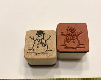 small Country Snowman rubber stamp, 20 mm (BB4/10)