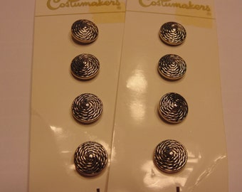 8 vintage swirl design metal buttons, 13 mm (2)