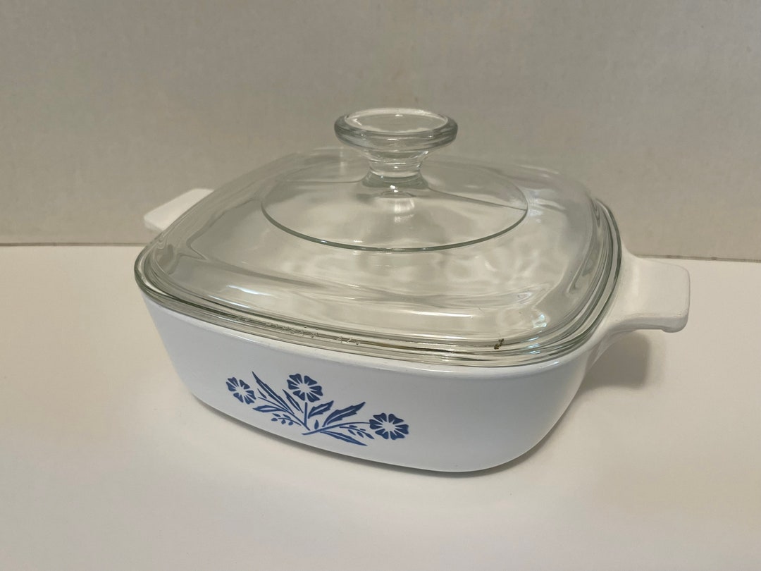 1 Qtr. Vintage Blue Flower Corning Ware Dish With Lid Etsy