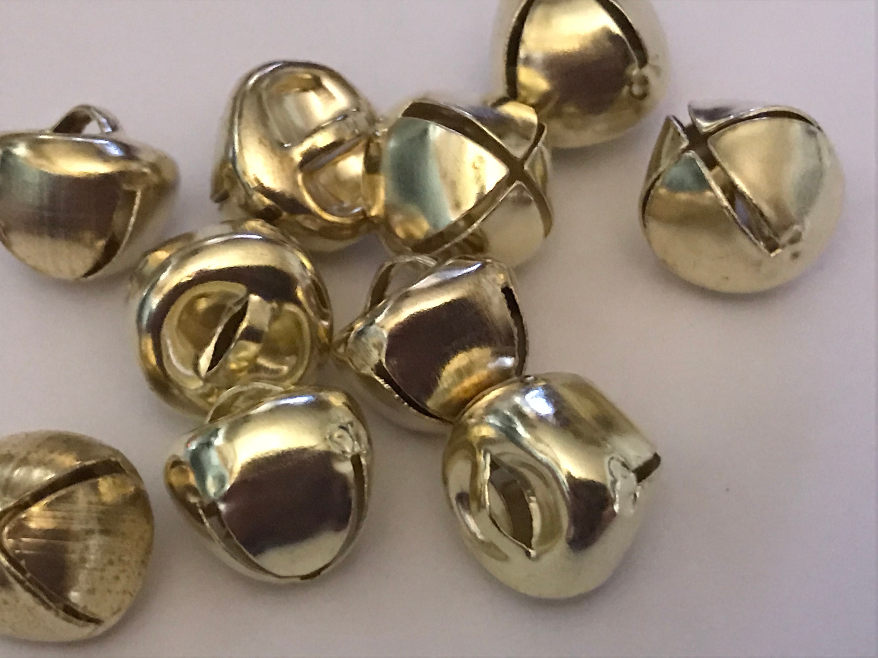 Mini Metal Jingle Bells, Gold, 3/8-Inch, 60-Piece