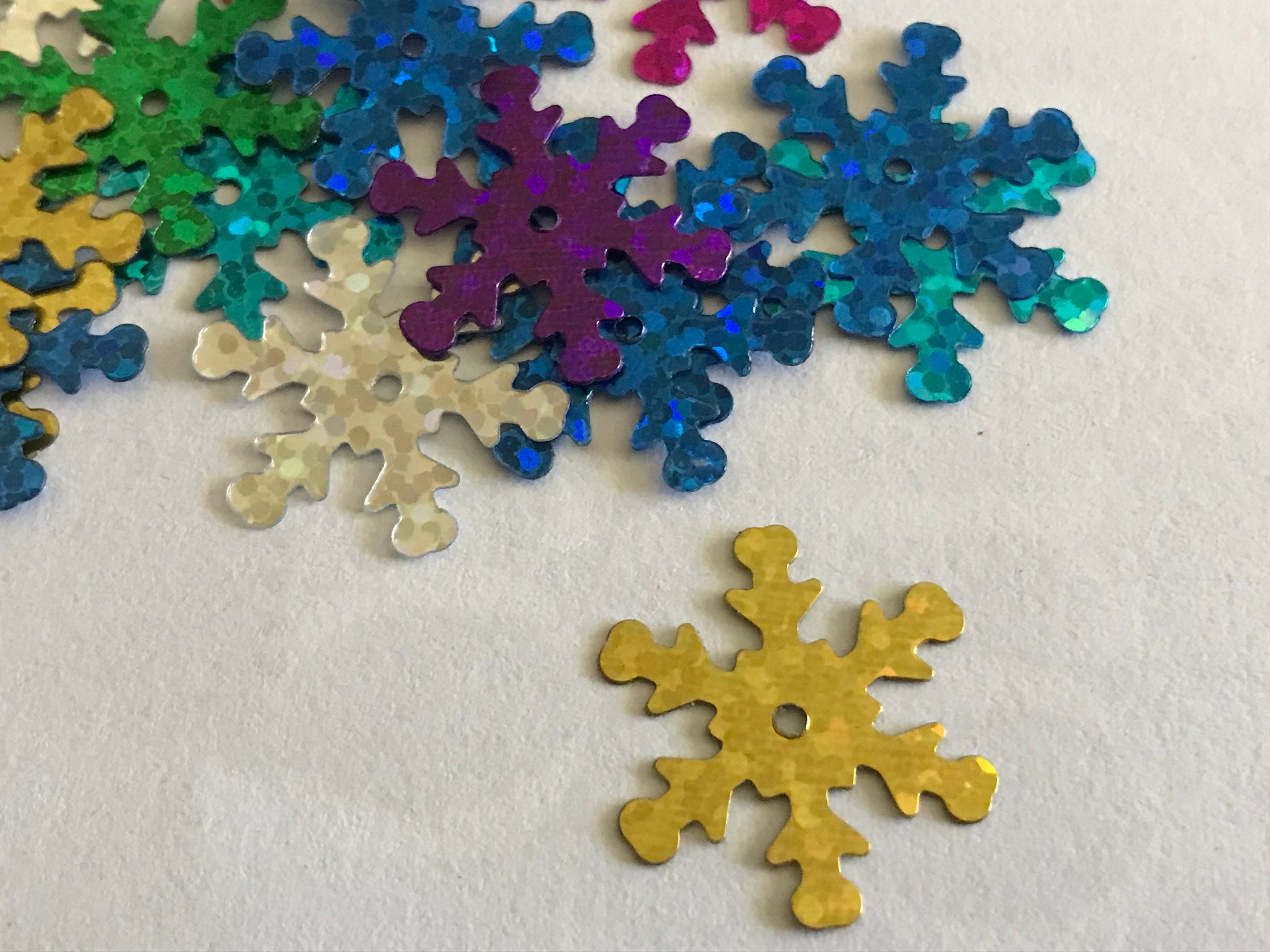 BUY 1 GET 1 FREE Mixed Snowflake Sequins X 20g. Festive, Holiday Sequins.  Mixed Snowflakes. Christmas Crafts. Mixed Colours and Sizes. 