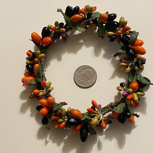 Fall color orange berry Candle Ring, 5 inches (AA3)
