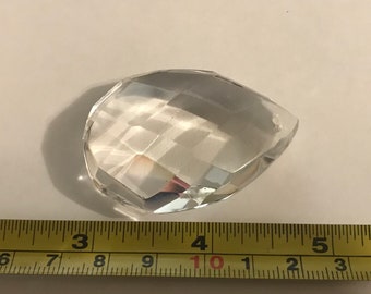 LARGE Vintage Crystal Prism, 1 1/2 x 1 3/4 inch (RR40)