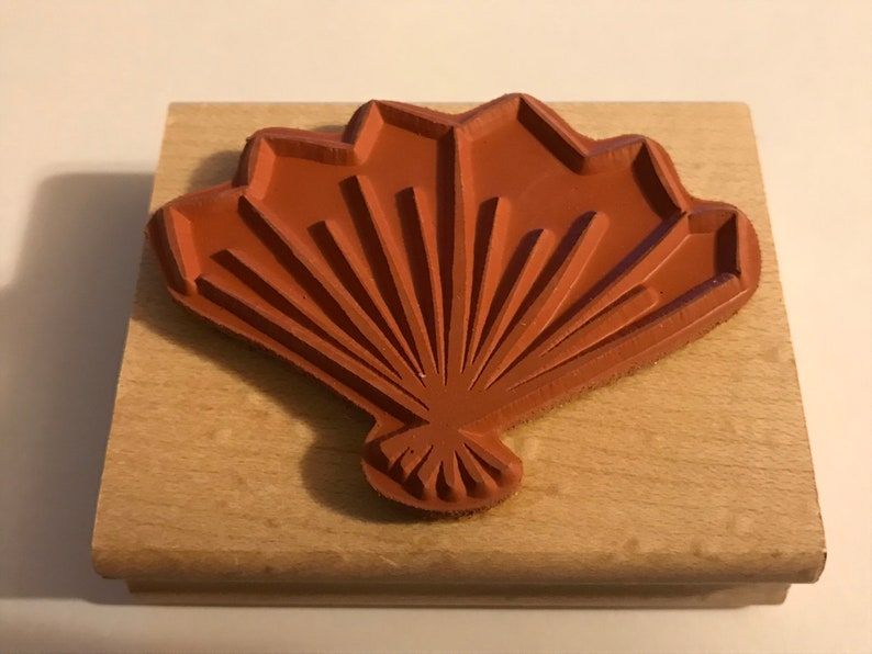Large Fan design rubber stamp BB49 60 mm