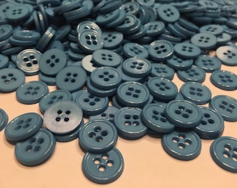 20 dark sky blue acrylic buttons, 13 mm (31)