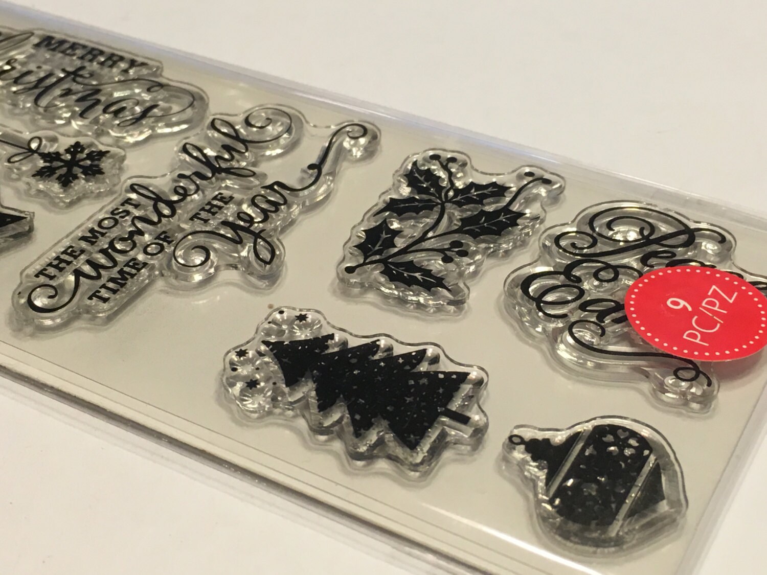 9 Piece Clear Christmas Stamp Set 1260 Mm CL10 Etsy