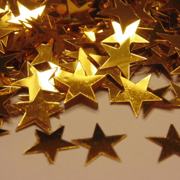 bag of large gold star confetti / sequins, 10 mm (8)