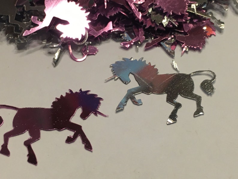 12 piece assorted Unicorn confetti / sequins , 20 x 30 mm 36C image 2