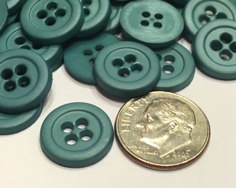 20 dark sage green acrylic buttons, 14 mm (30)