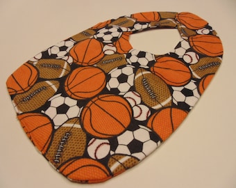 footballs and more baby bib (HH)