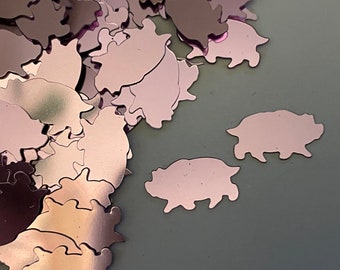20 pink shiny pig confetti, 8 x 15 mm (15)