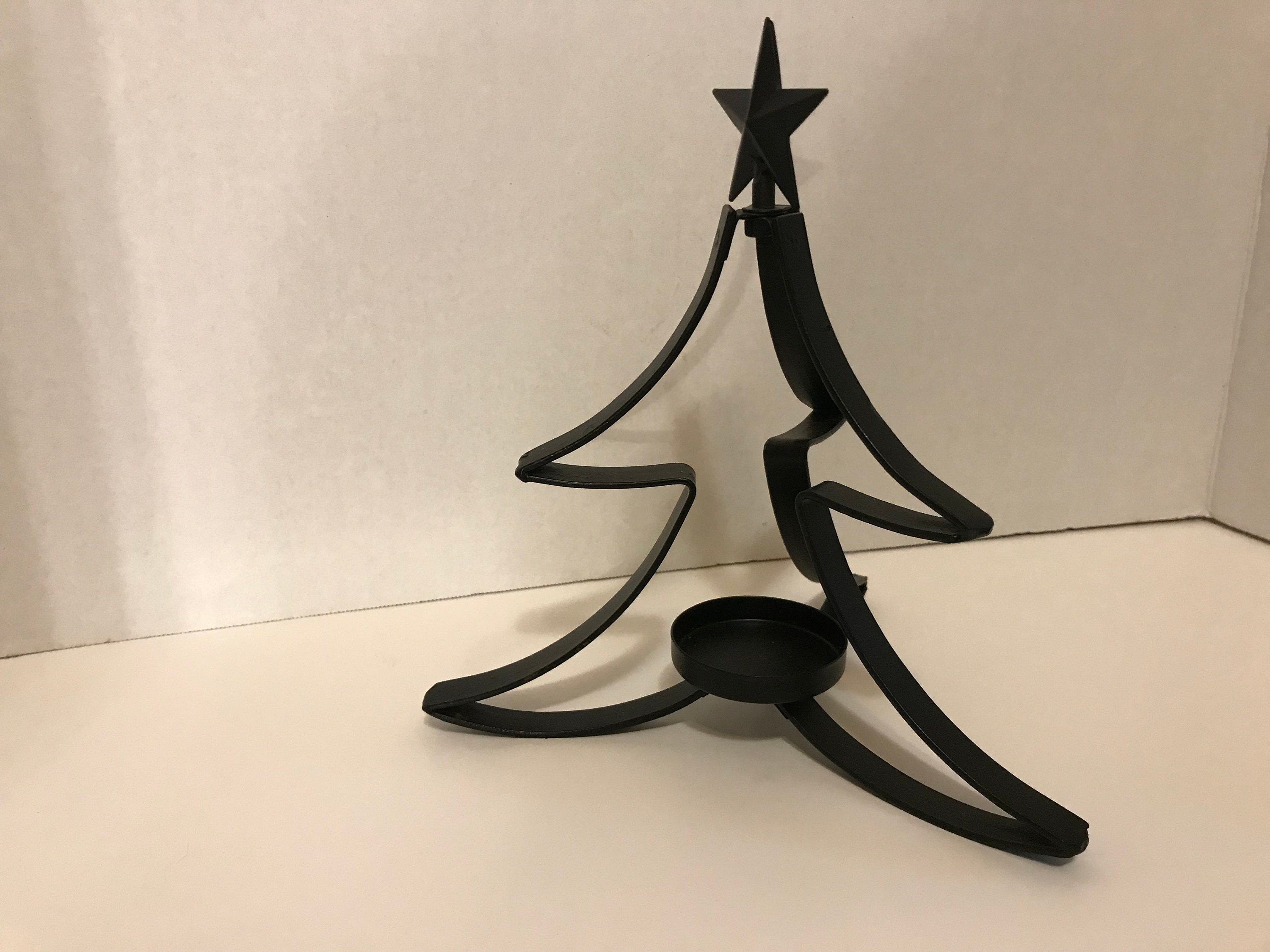 Vintage metal Christmas Tree tea light holder about 7 1/2 Etsy