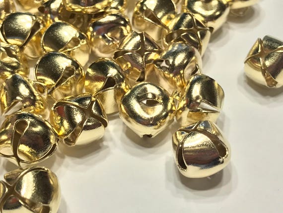 10 pequeños cascabeles de color dorado brillante, 9,5 mm HR700 -  España