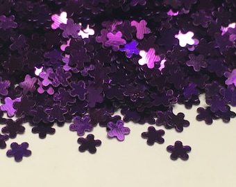 Tiny purple shiny flower confetti , 3 mm (23)