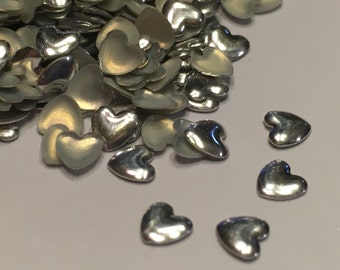 20 pieces metal silver color heart nail art decor, 5 mm (S11/5)