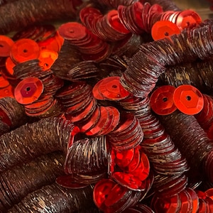 Vintage shiny Christmas Red Sequins, 8 mm (13)