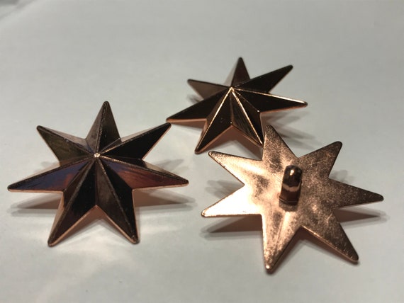 3 LARGE Copper Acrylic Star Shank Buttons 30 Mm 15 Etsy Canada