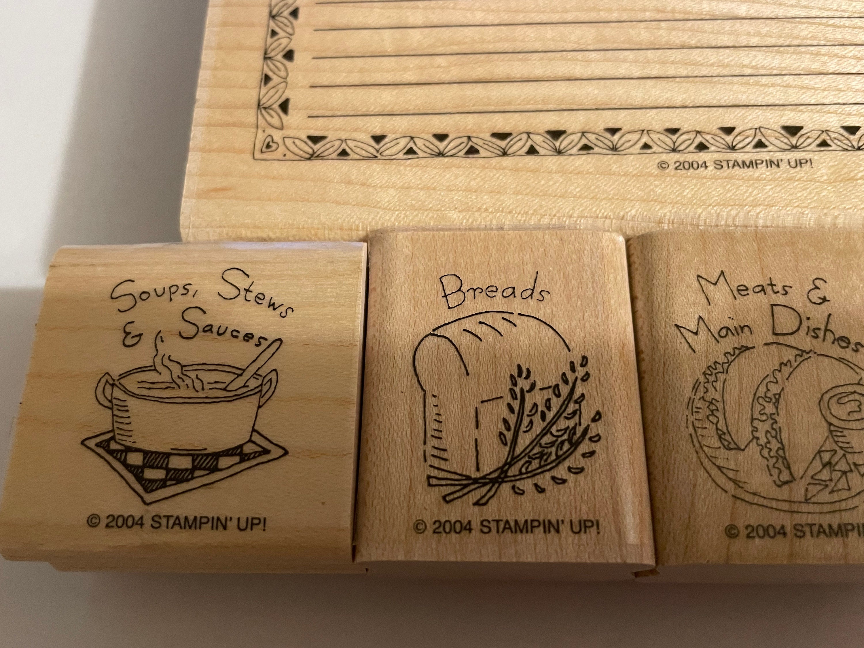 6 Count Make Your Own Recipe Cards Rubber Stamp Set 1 3 4 Etsy