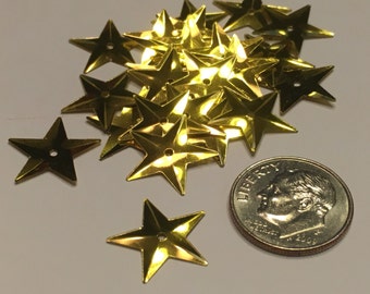 25 piece gold color star sequins, 15 mm (4)